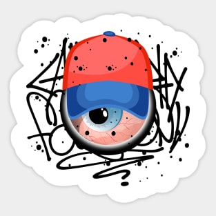 Monster Eye Teenager Graffiti Sticker